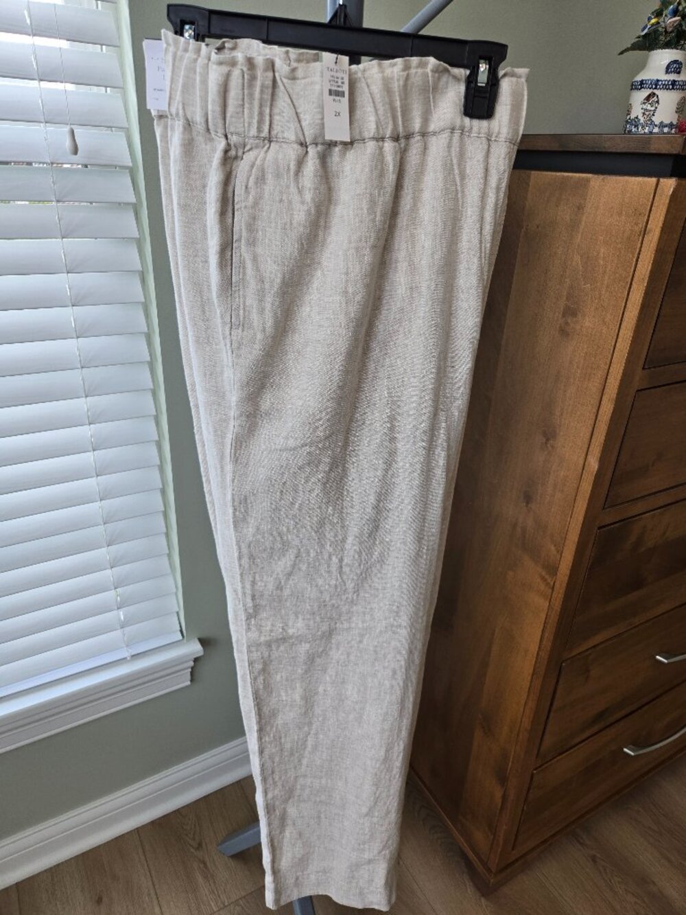 NWT Talbots Nantucket Pull-On Wide Leg Linen Pants